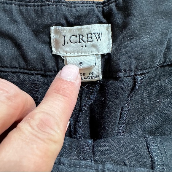 J. Crew | Black Scallop Hem Linen Shorts Size 6 - Picture 4 of 5